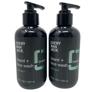 Every Man Jack Beard + Face Wash, Sea Salt, 6.7oz, Pack of 2
